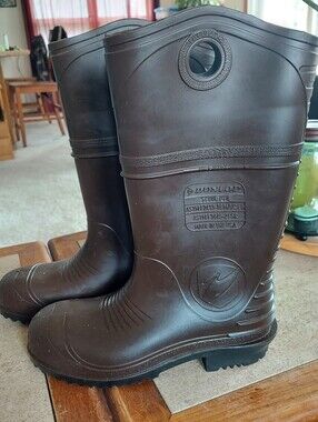 Dunlop Unisex Brown Waterproof Steel Toe Work Boots Men's Size 7 Woman's Size 9